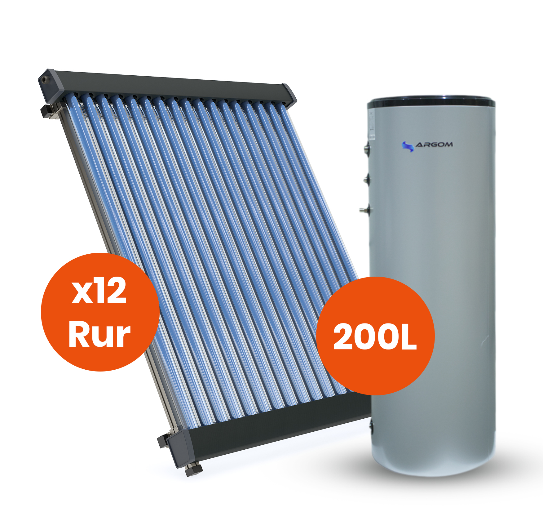 KOLEKTOR SŁONECZNY solarny PROMAG 12 RUR + ZBIORNIK 200L