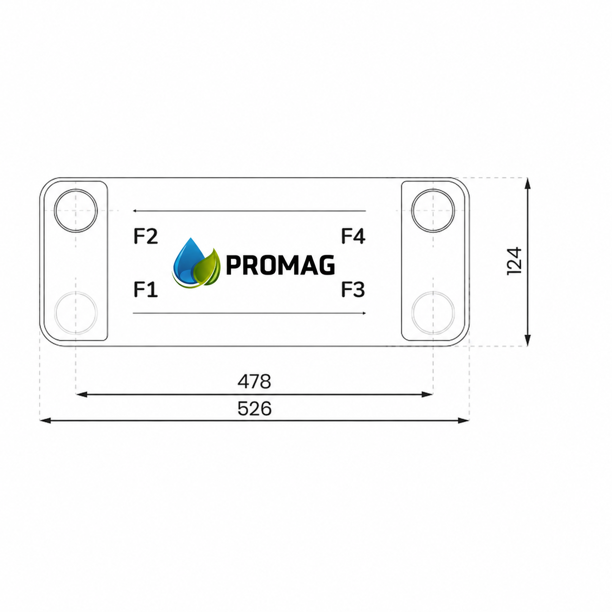 PLOKŠTINIS ŠILUMOS KEITIKLIS 380 kW, 100 plokščių, 6/4”, PGM 6/4c-100, dvipusis
