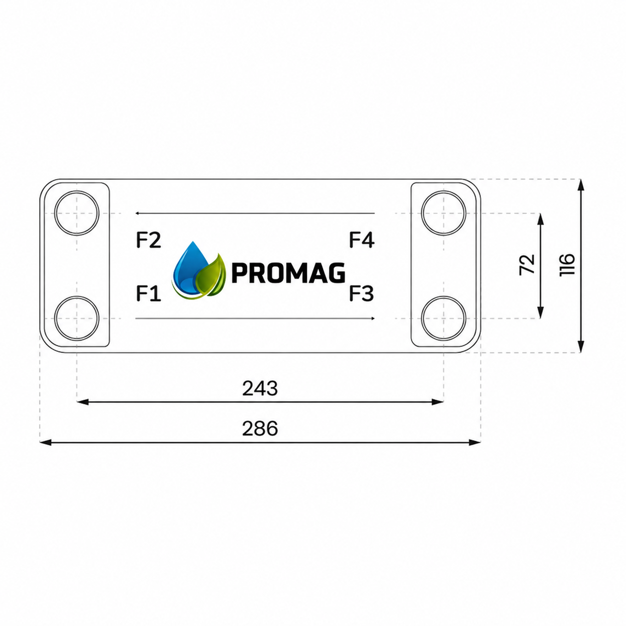 PLOKŠTINIS ŠILUMOS KEITIKLIS 45 kW, 20 plokščių, 1” PGM 1C-20